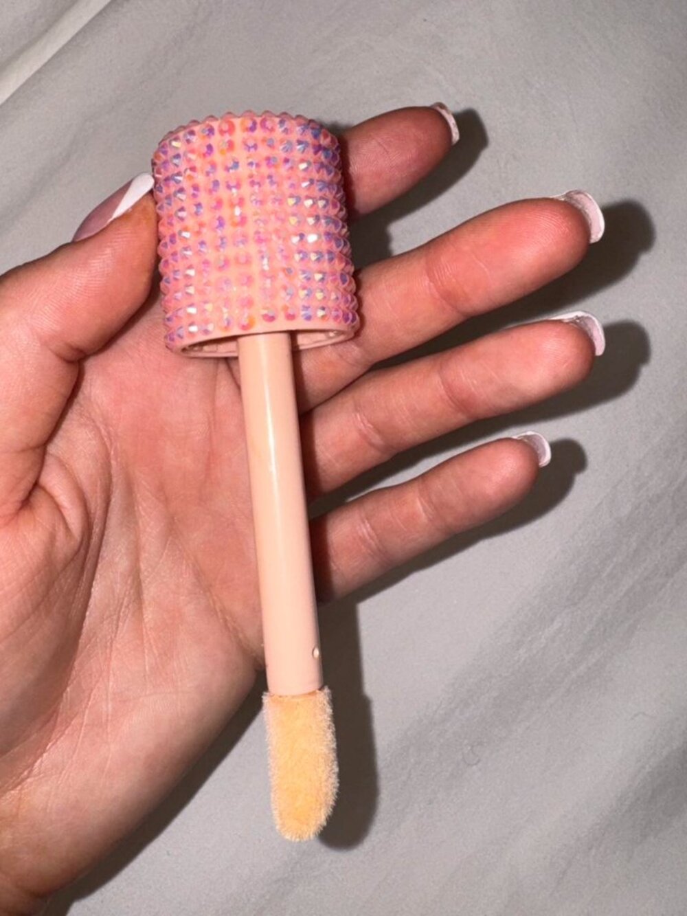 Pink bedazzled Elf Halo Glow Foundation Applicator (foundation not included)